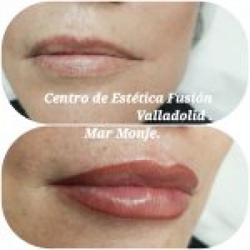 Micropigmentación de labios en Centro de Estética Fusión  en Valladolid