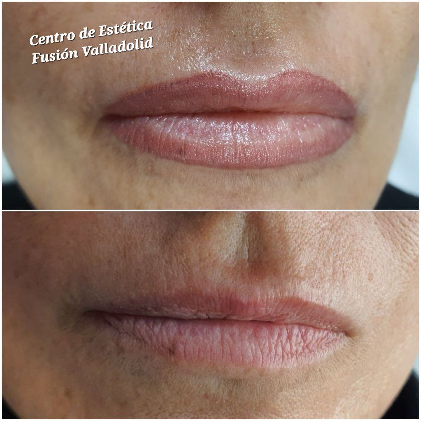 Micropigmentación de labios en Centro de Estética Fusión  en Valladolid