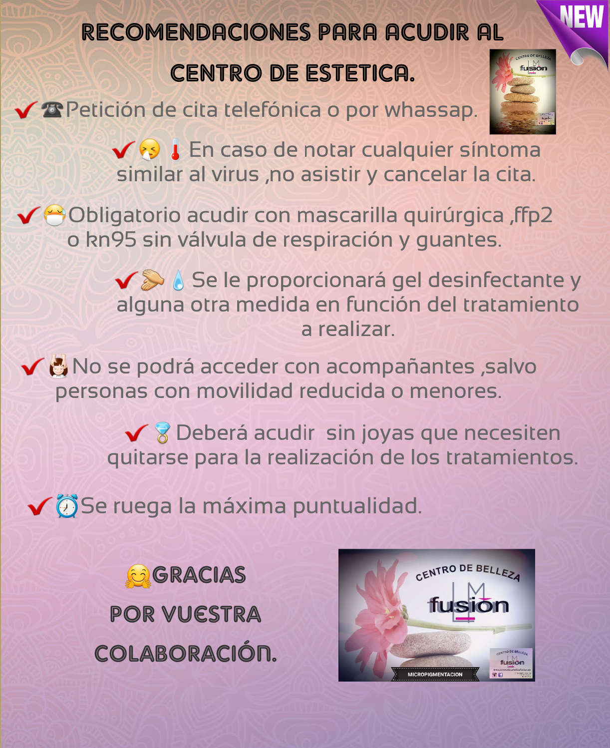 Consejos antes de acudir a tu centro de est&eacute;tica (COVID-19)